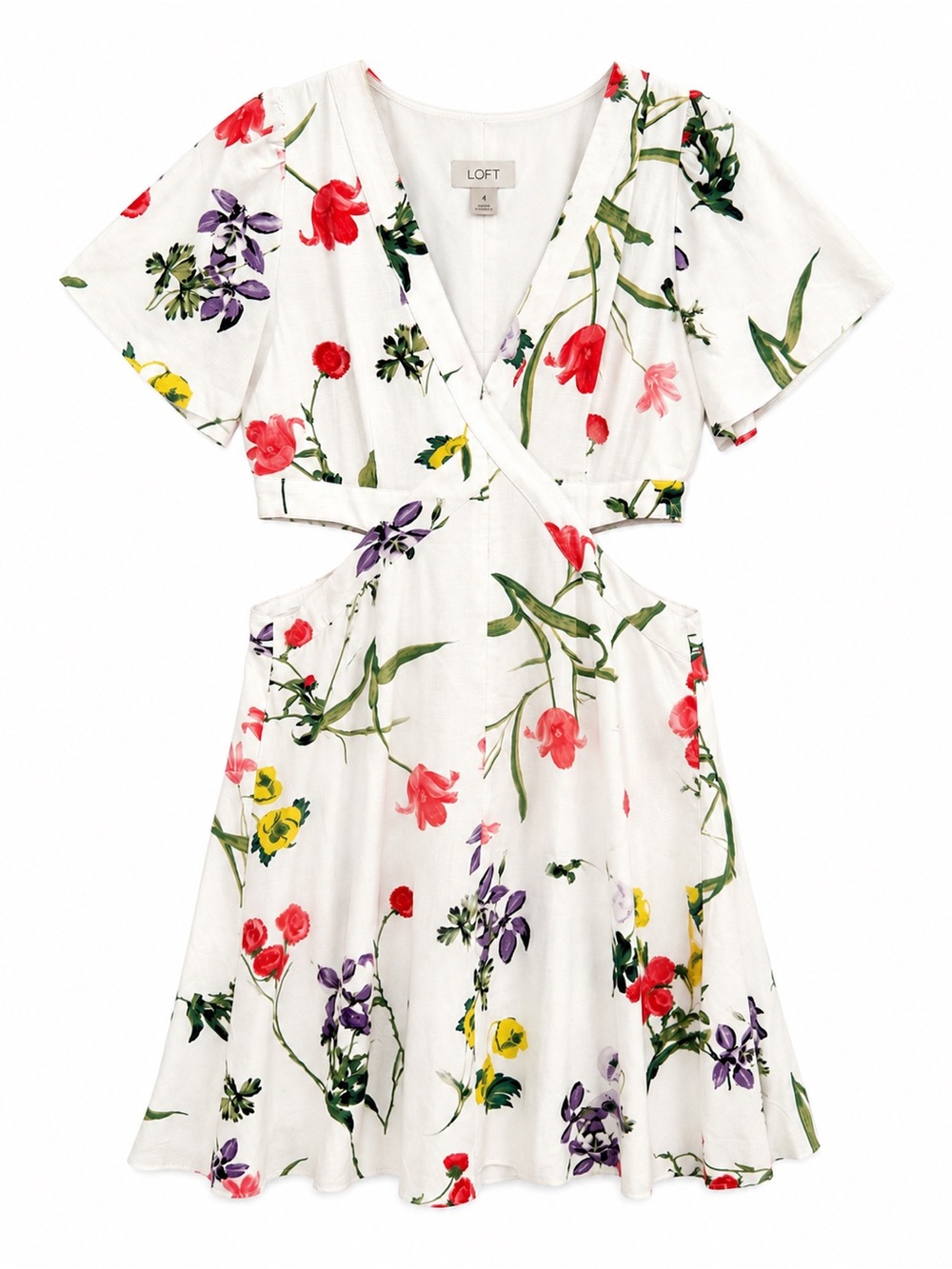 LOFT NWT Floral Side Cutout Dress Size 4